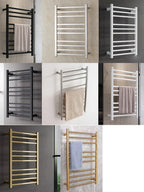 Smart Heated Towel Rack in 304 Stainless Steel – Wall-Mounted, Wi-Fi Control, Timer & Temperature Adjustable (110V/220V)